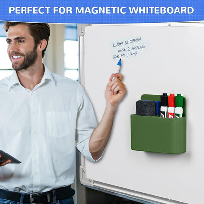 Magnetic Dry Erase Marker Holder - Multi-Surface Pen & Marker Holder for Fridge, Whiteboard, Locker - School, Office, Home - 1 Pack, Black