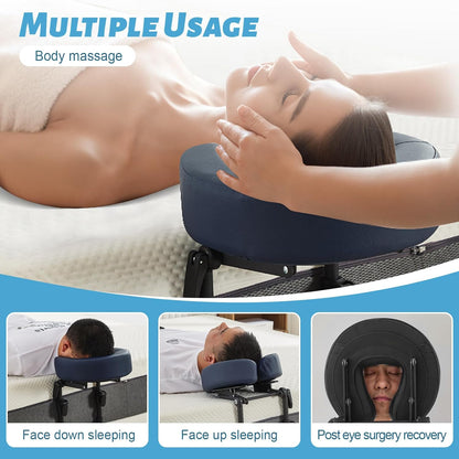 Massage Headrest for Bed, Head Holder & Face Cradle with Face Down Pillow