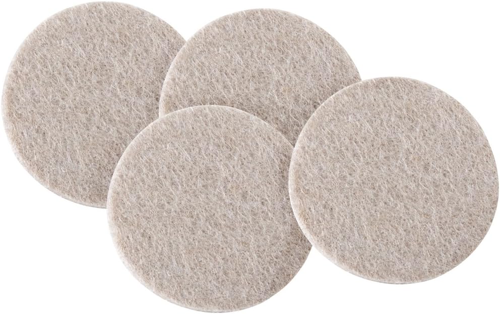SoftTouch 1.5" Round Reusable Felt Furniture Sliders for Hard Surfaces, Noise-Reducing Adhesive Furniture Moving Pads for Beds, Sofas, Dressers, Set of 24, Beige