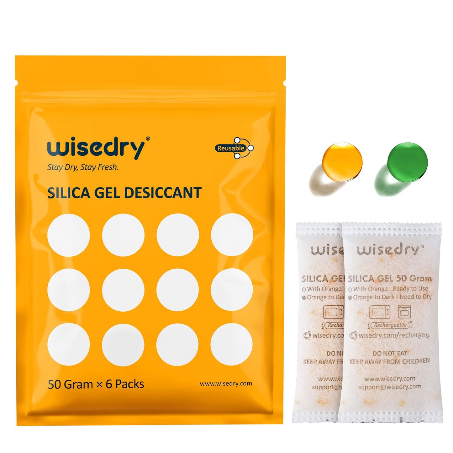 wisedry 2 x 500 Gram [2.2 lbs] Rechargeable Silica Gel Car Dehumidifier, Microwave Fast Reactivated Desiccant Packets Large for Gun Safe Closet Basement Garage Storage Moisture Absorber Bag Reusable