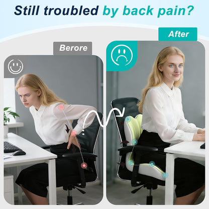 Seat Cushion for Office Chair, Ergonomic Cushion with Lumbar Support Pillow