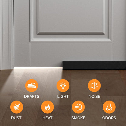 fowong Door Draft Stopper 36" Adjustable Under Door Draft Stopper Soundproofing 30 Inch to 36 Inch Triangle Noise Blocker Seal Large Gap up to 1.7", Easy to Install Grey