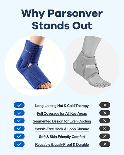 Ankle Foot Ice Pack Wrap for Plantar Fasciitis Relief, 60-Min Long-Lasting
