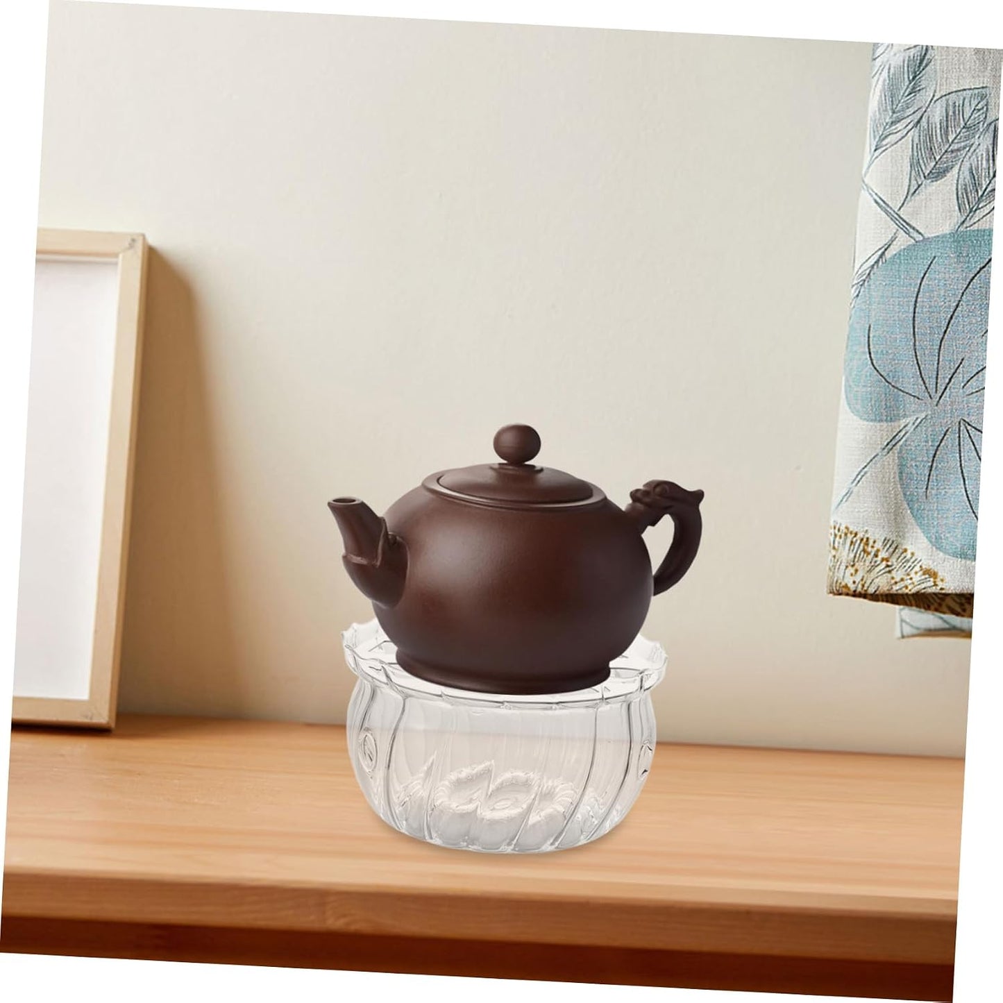 Mobestech Glass Teapot Warmer - Candle Base for Teapots for Tea and Elegant Glass Construction Easy to Clean for Kitchen Use