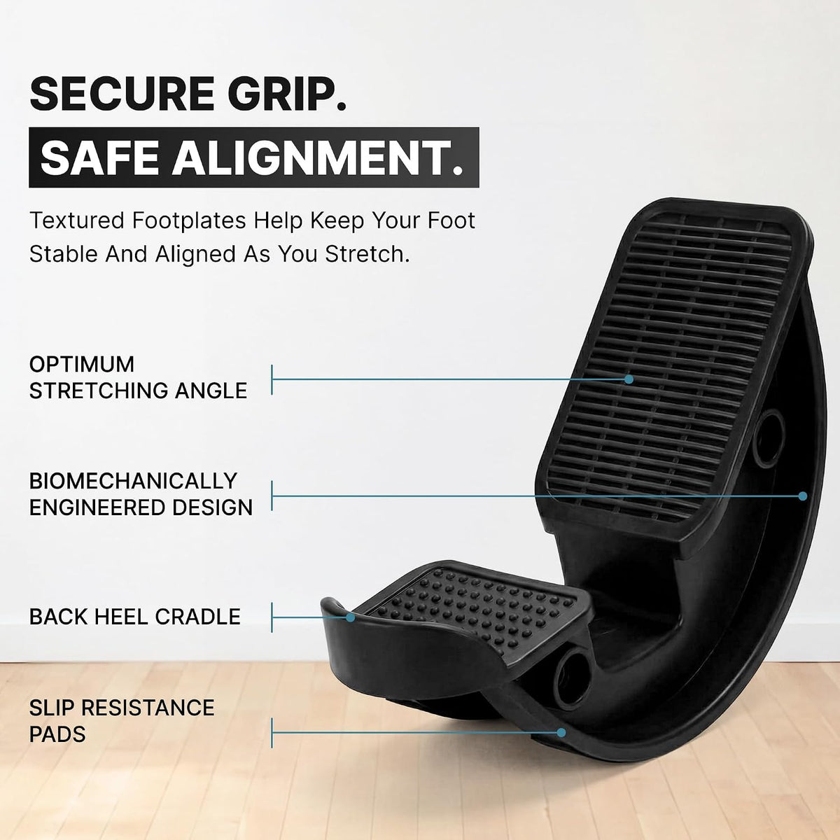 DMoose Fitness Foot Rocker & Foot Stretcher for Plantar Fasciitis & Achilles Tendonitis - Deep Hamstring & Heel Stretch for Improved Flexibility & Pain Relief - Durable & Non-Slip Calf Stretcher