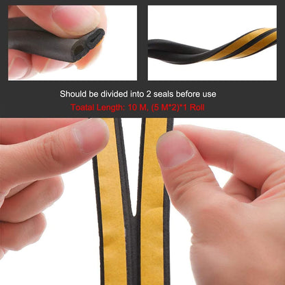 Weather Stripping Seal Strip Tape, Doors Windows Frame Self Adhesive D Type Foam Sealing Tape, 32.8Ft Rubber Soundproof Insulation Cell Foam Stripping, White