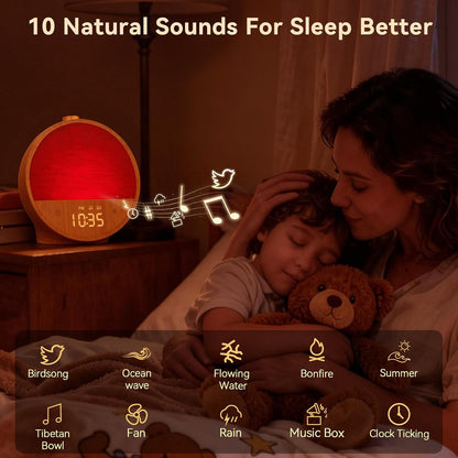 Vivilumens Sunrise Alarm Clock for Bedroom, White Noise Sound Machine