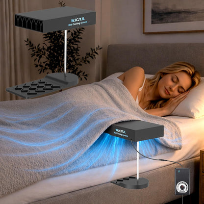 Bed Fan Under Sheets, Bed Cooling System with Adjustable Fan Speed (White)