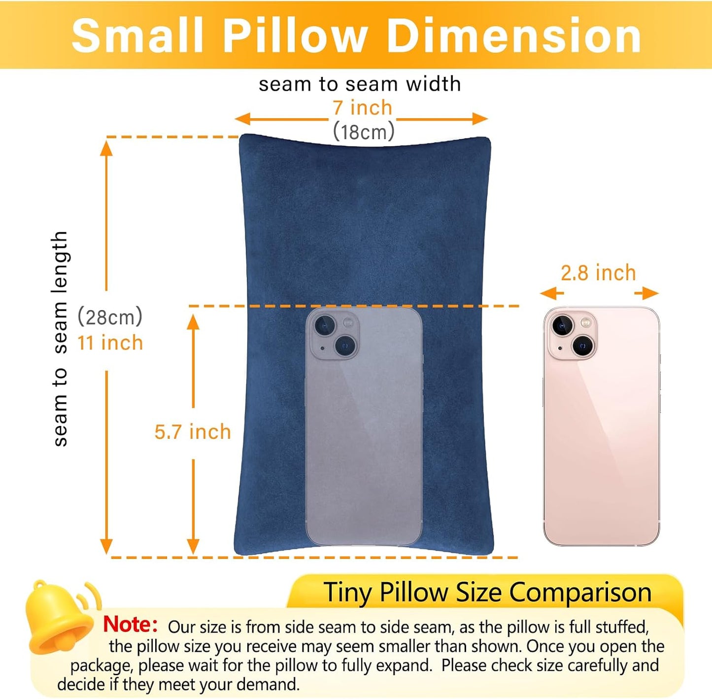 1 MIDDLE ONE 2 Pack Small Pillow, Memory Foam Mini Pillow 11 X 7 Inches for Travel, Sleeping, Nap and Neck, Knee, Lumbar Support, Tiny Cushion for Pet, Dogs (Grey)