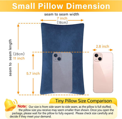 1 MIDDLE ONE 2 Pack Small Pillow, Memory Foam Mini Pillow 11 X 7 Inches for Travel, Sleeping, Nap and Neck, Knee, Lumbar Support, Tiny Cushion for Pet, Dogs (Grey)