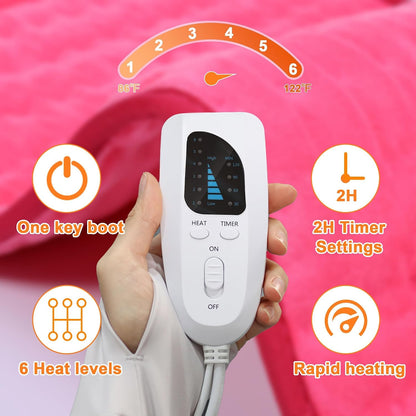 Heating Pad,Heated Blanket,Heating Pad for Back Neck,Grey,24x12 Inch | Electric Heating Pad,Dry/Moist Heat Heating Pads,Heating Pads for Shoulder,Abdomen,Heat Pad for Women Men,Birthday Gift