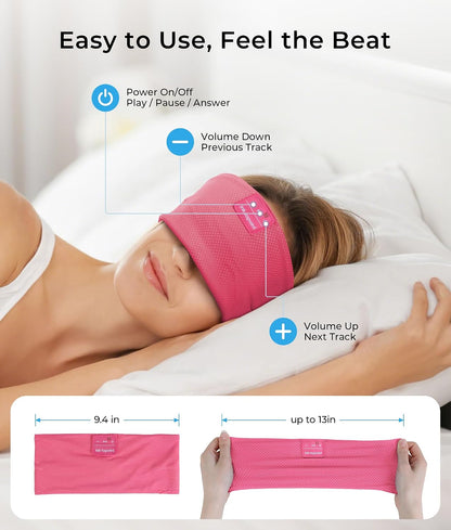 ink-topoint Sleep Headphones Bluetooth Headband, Wireless Sports Earphones | Sleeping Headphone for Side Sleepers with HD Stereo Speakers Breathable Headbands for Running, Yoga, Travel, Women&Men