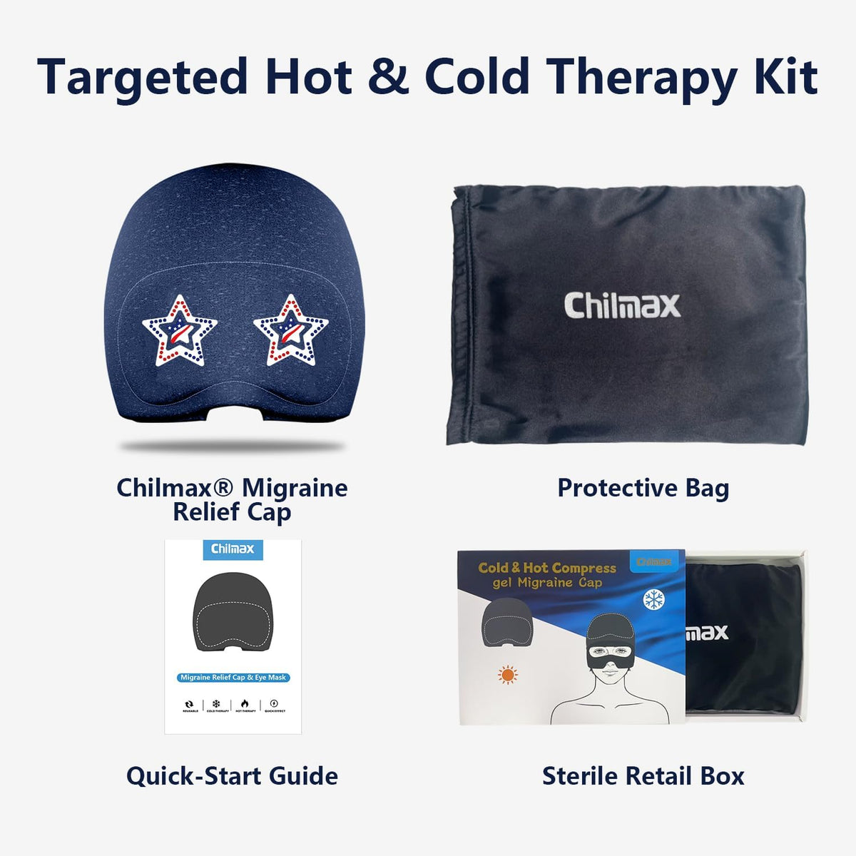 Migraine Relief Cap with Slide-Up Eye Mask, Headache Relief Ice Hat