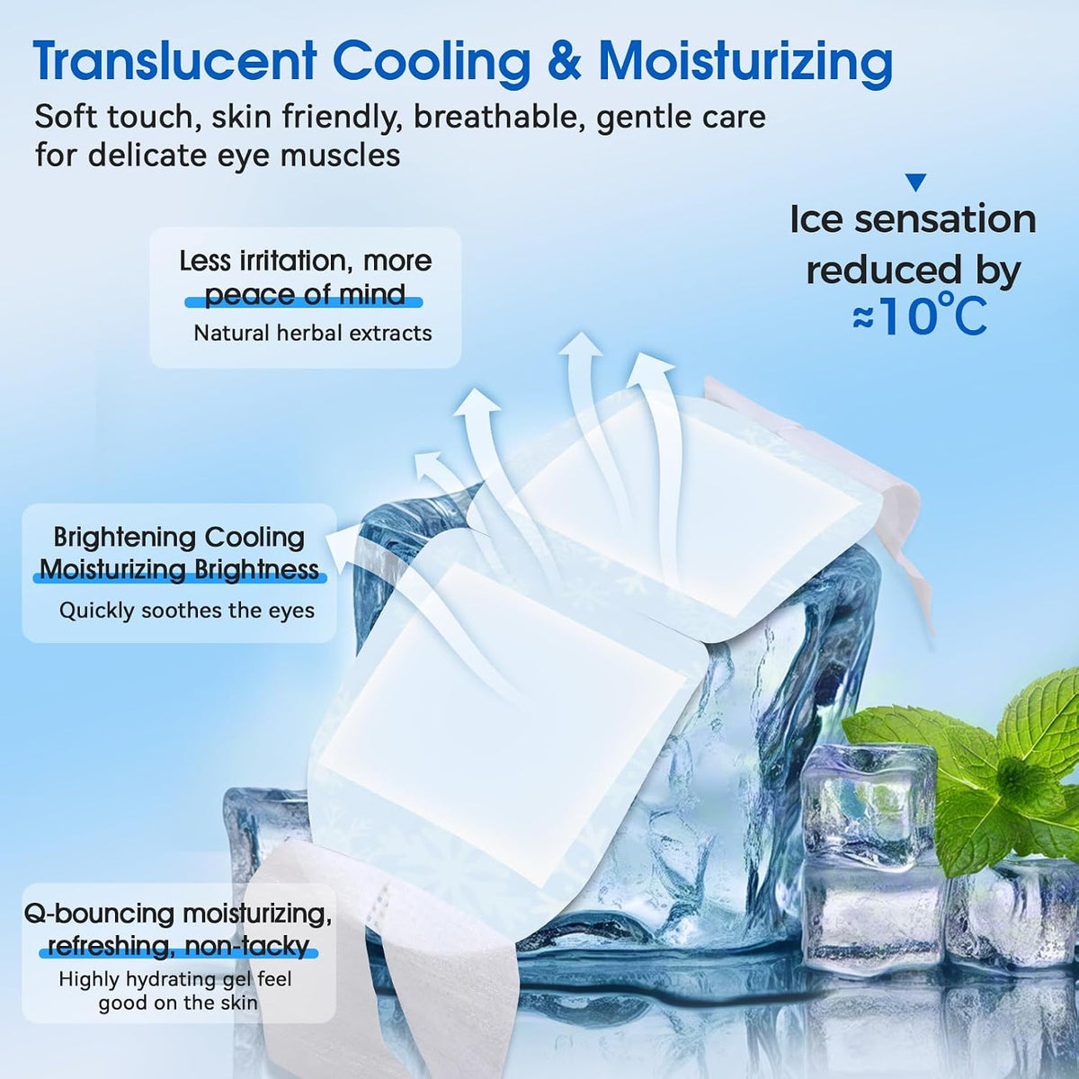 Gel Self Cooling Eye Mask, Instantly Cooling Eye Masks, 8 Pcs Travel Size
