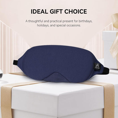 Mavogel Cotton Sleep Eye Mask, Light Blocking with Adjustable Nose Bridge | Updated Design, Soft and Comfortable Night Eye Mask for Men Women, Eye Blinder for Shift Work, Includes Travel Pouch, Grey