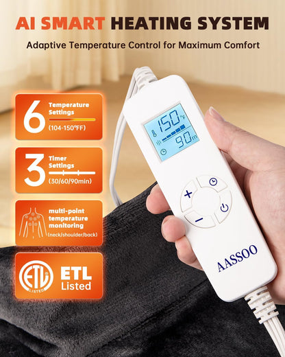 Graphene-Infused Heating Pad for Neck Shoulder and Back,Large Heating Pad for Women Men Dad, Weighted Electric Neck Shoulders Heat Pad for Pain Relief, ETL Certified