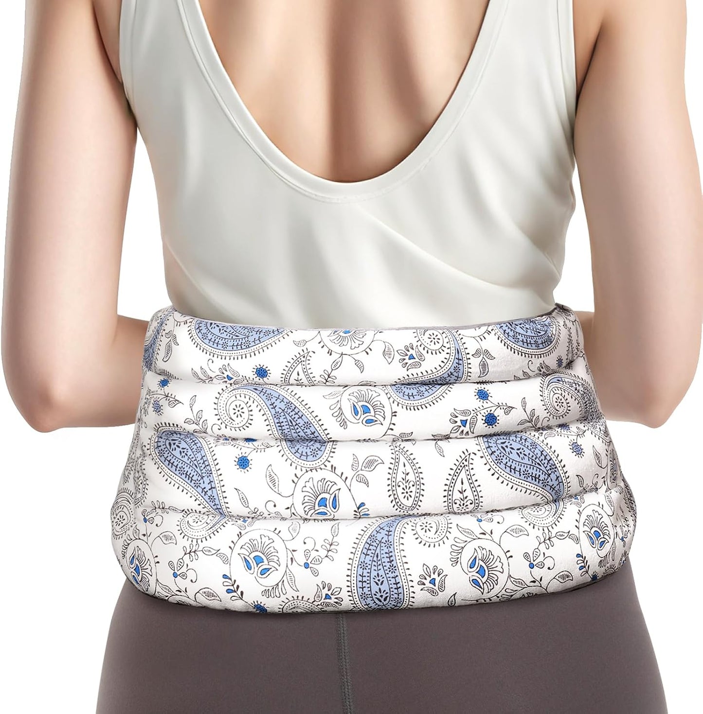 Heating Pad for Neck and Back, Extra Long Microwavable Weighted Moist Heat Pack, Reusable Neck and Back Wrap for Sore Muscles & Stress Relief