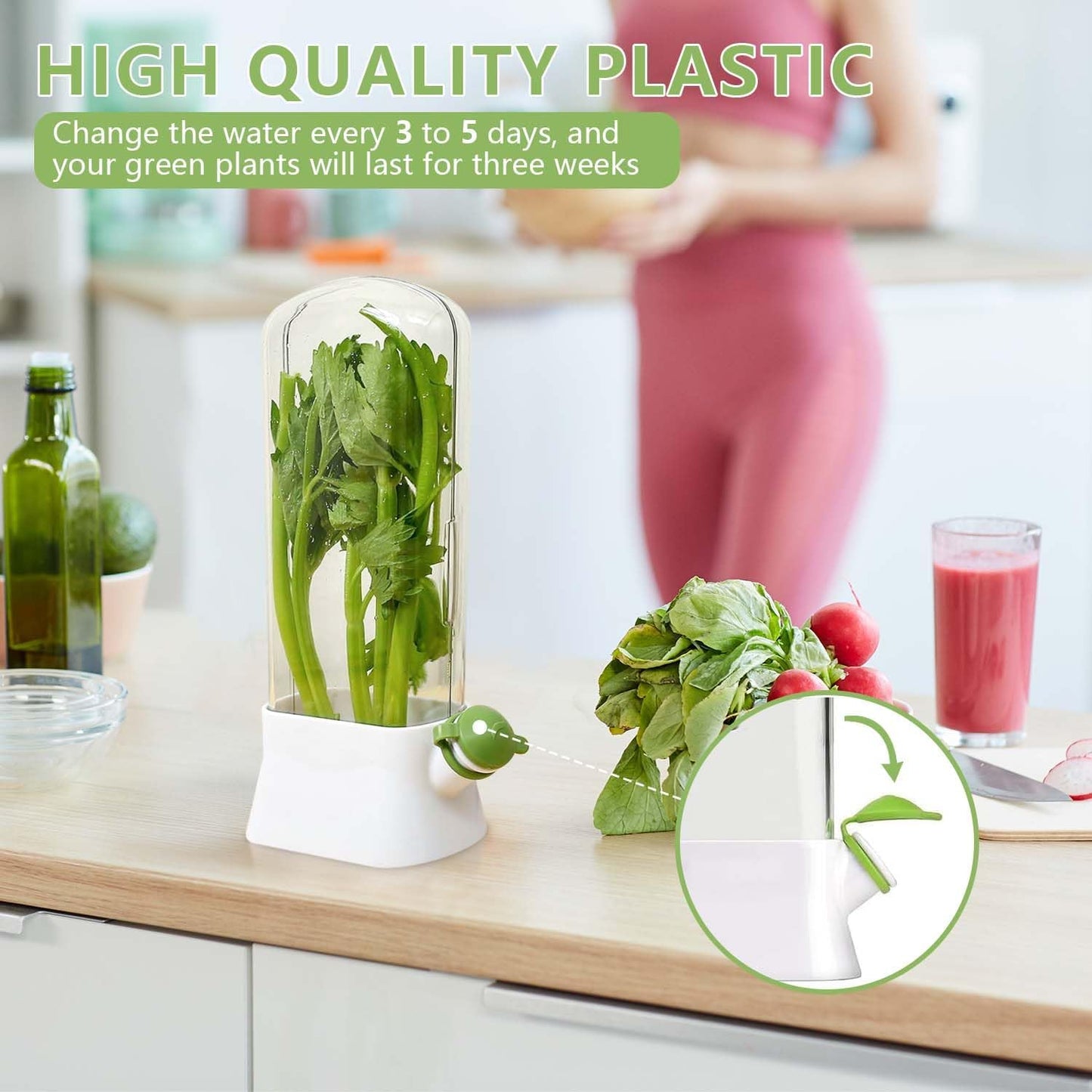Herb Keeper for Refrigerator - Premium Herb Saver, Keep Cilantro Fresh, Versatile Herb Keeper for Prolonging Freshness of All Herbs