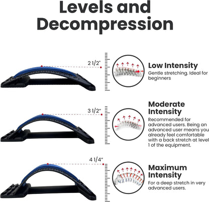 Just A Feeling Back Stretcher Lower - Lumbar Support & Back Cracker w/Silicone & Foam Pads - Spinal Decompression Device for Sciatica, Herniated Disc, Back Popper for Back Pain w/Chair Strap