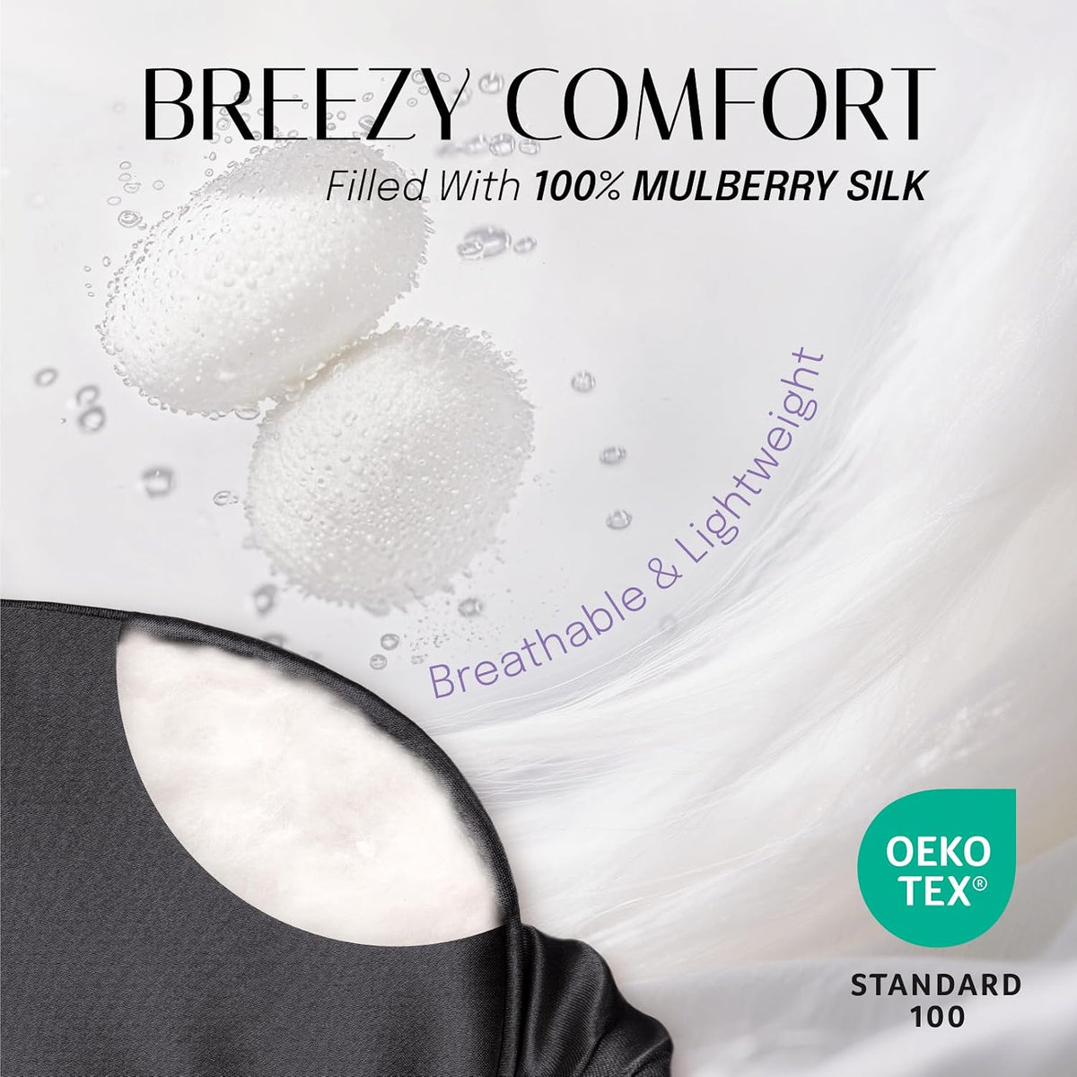 OLESILK 100% Mulberry Silk Sleep Mask for Women - Zero-Pressure Blackout