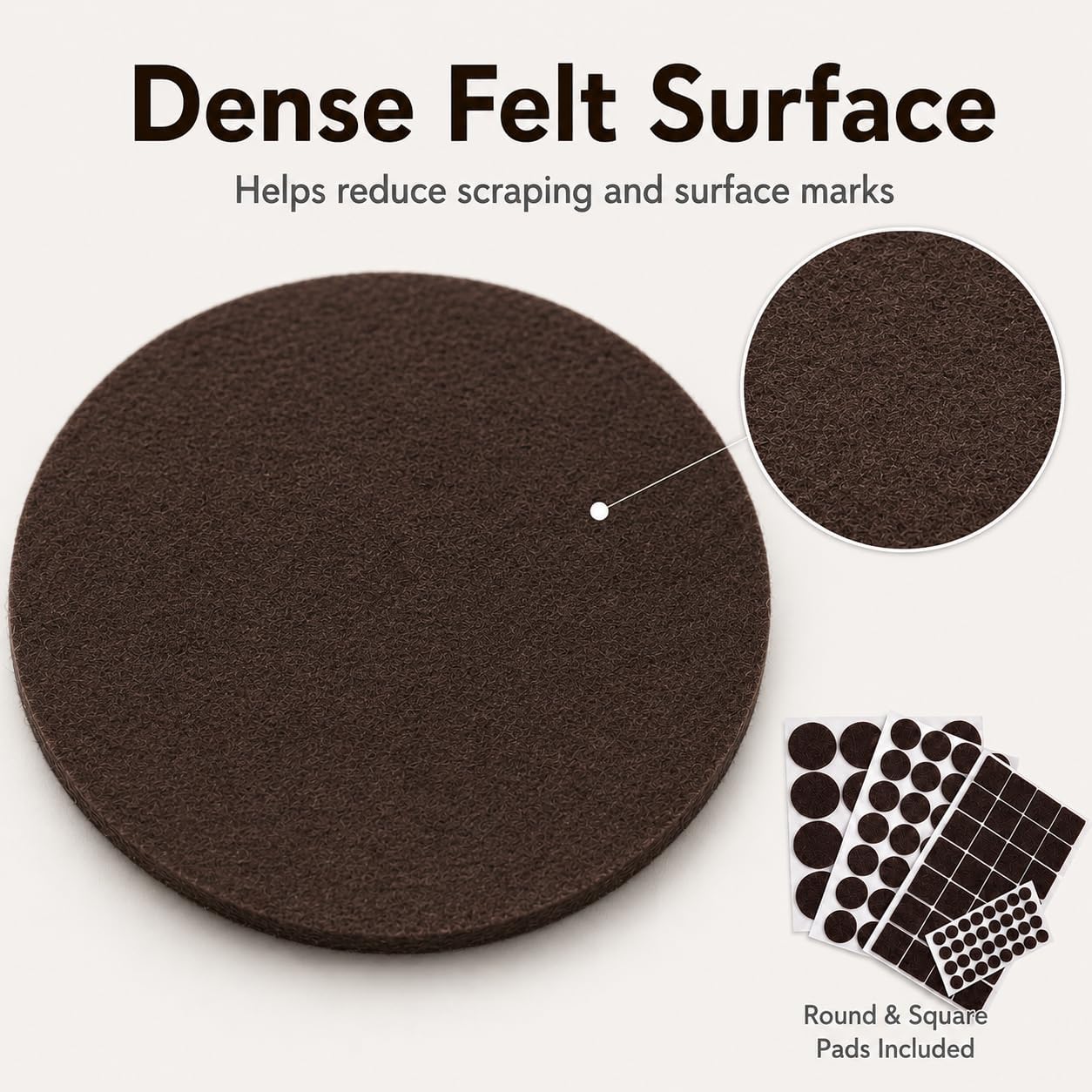 Felt Furniture Pads, 104 Pcs Self Adhesive Floor Protectors for Chairs | Protects Hardwood Floors from Scratches, Reduces Noise, Fits Furniture Feet, Tables, Cabinets & Sofas – 104 Pcs Mixed Sizes