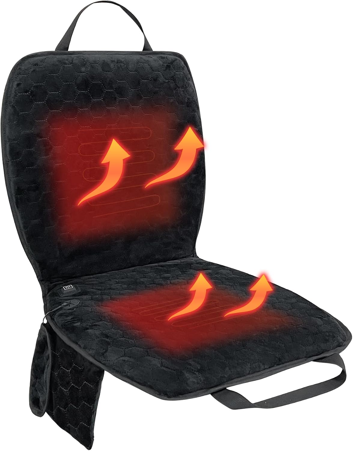 Portable Heated Seat Cushion (No Power Bank) - Premium Heated Camping Chair Pad, Foldable Heated Stadium Seat for Bleachers, USB Powered for Sports & Concerts - Grey