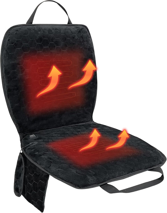 Portable Heated Seat Cushion (No Power Bank) - Premium Heated Camping Chair Pad, Foldable Heated Stadium Seat for Bleachers, USB Powered for Sports & Concerts - Grey