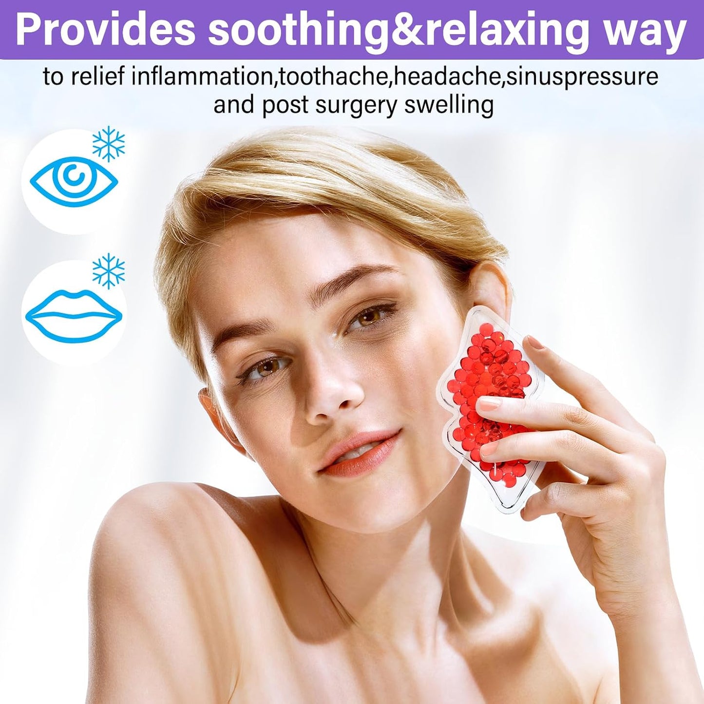 TrelaCo 80 PCS Mini Lip Ice Pack - Cold Compress Reusable Portable Gel Ice Pack Bulk for Relief Headaches, Toothaches, Tired, Eye Face Swelling, Relax