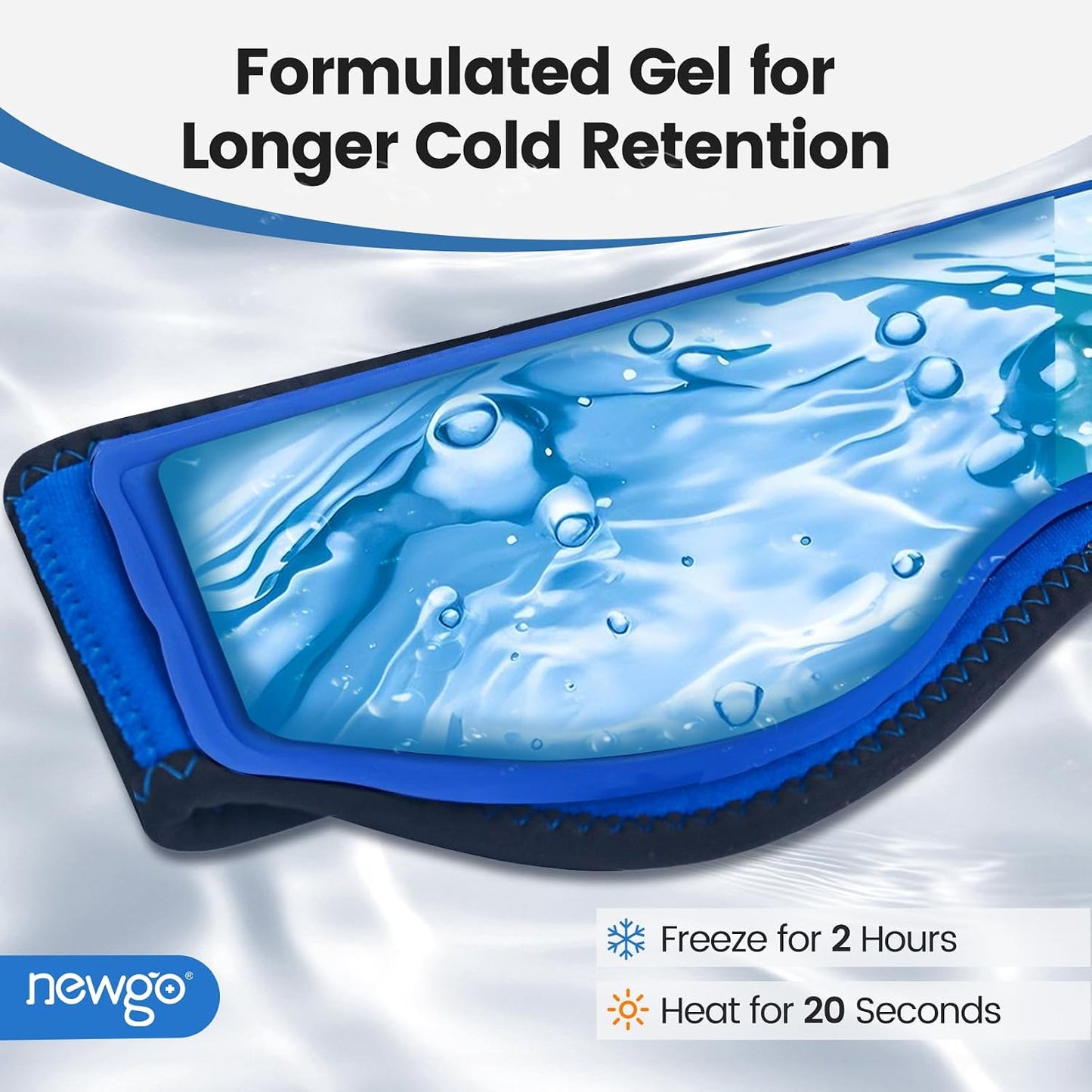 NEWGO Headache Ice Pack Head Wrap for Migraines, FSA Eligible | Reusable Head Ice Wrap, Removable Machine Washable, Soothes Tension Headaches, Sinus Pain, Chemo Discomfort, and Hot Flash