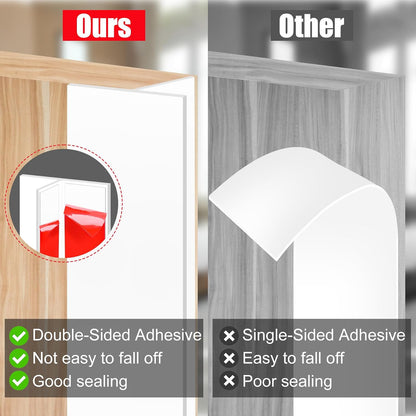 ToLanbbt T-Shaped Door Draft Stopper 1.97 in x 20 FT Silicone Weather Stripping Door Seal Double-Sided Adhesive Draft Seal Tape for Doors Windows and Shower Glass Gaps, Side, Frame, Clear