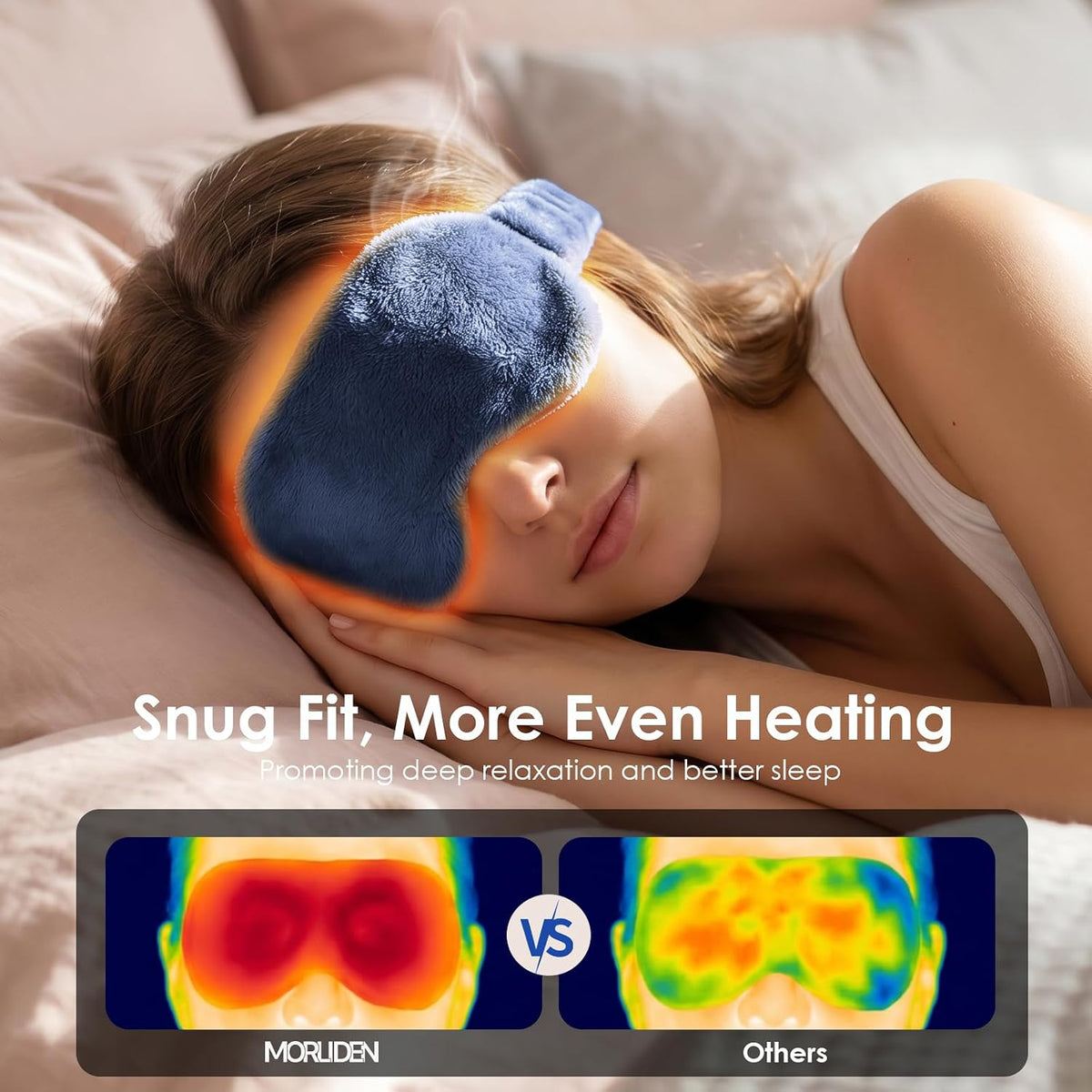 MORLIDEN Heated Eye Mask for Dry Eyes & Stye - Microwavable Warm Compress