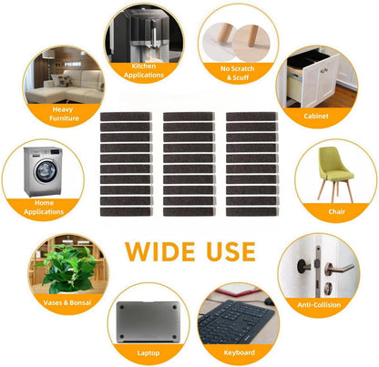 Felt Pads Small 3/8" Felt Pads for Cabinet Doors Bumpers, Cabinet Cushion Dots Felt Cabinet Door Stops, Self Adhesive Thick Bumper Pads to Protect Surfaces -Anti Scratch 234 Pcs Round Brown