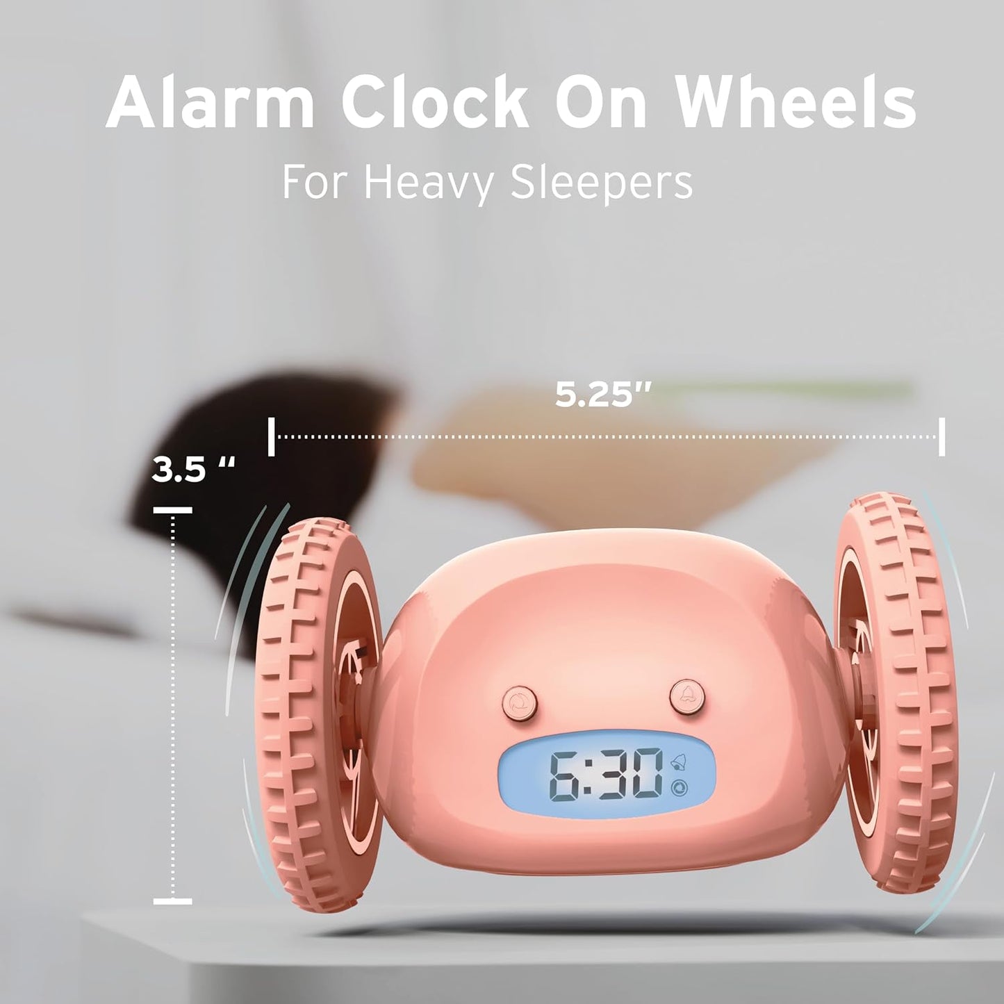 CLOCKY Alarm Clock on Wheels – Loud Rolling Alarm Clock for Heavy Sleepers | Runaway Clock that Jumps & Runs to Wake You Up | Funny Unique Gift for Adults, Teens & Kids Bedrooms (Black)