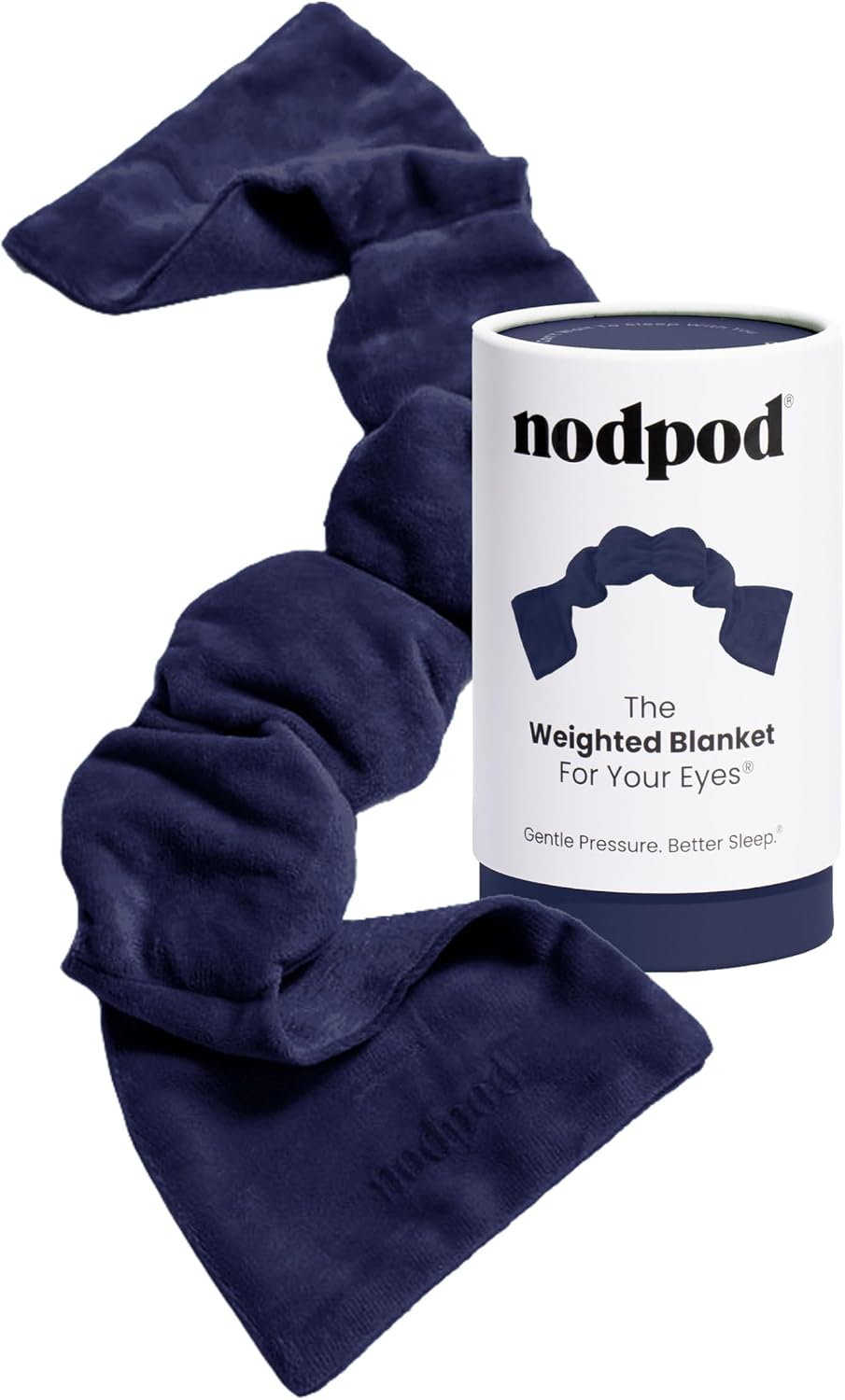 Nodpod Mineralized Silk Gentle Pressure Sleep Mask - Strap-Free, Light-Blocking Design for Sleep, Travel & Relaxation - Weighted Eye Pillow, Machine Washable (Willow)