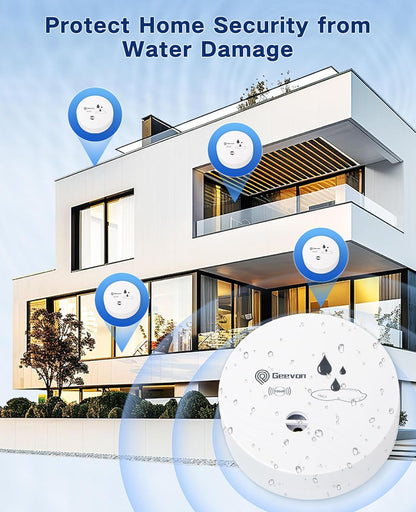 Geevon 10 Pack Water Leak Detectors,100dB Sensor Alarms for Home | Flood Leak Detectors for Basement,Bathroom,Laundry Room,Sink,Garage,Wine Cellar,RV and Window,Water Alarms with Batteries