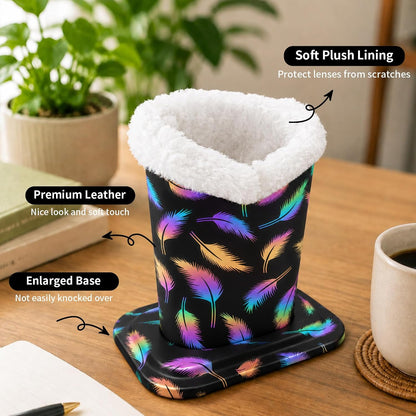 Plush Lined Eyeglasses Holder, Cute Glasses Stand for Women Kids - Colors B