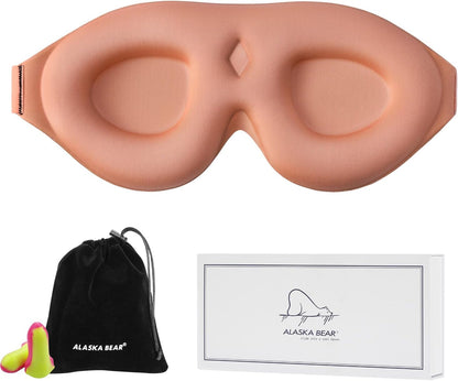 ALASKA BEAR Memory Foam Sleep Mask, Contoured Eye Cups for Women Men, Blue