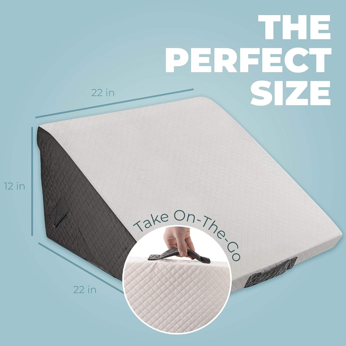 Kolbs Leg Elevation Pillow for After Surgery | Flat Top Bed Wedge Bolster Pillow for Legs | Foot, Knee, Ankle Elevation Post Surgery (Flat Top 7" Height)