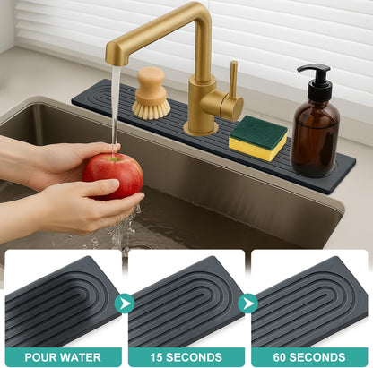 Fast Dry Stone Faucet Mat for Bathroom Sink Kitchen Counter Marble Trays | Small Diatomite Sink Splash Guard White Absorbent Tray Counter Quick Drying Stone Kitchen Diatomaceous Earth Around Faucet