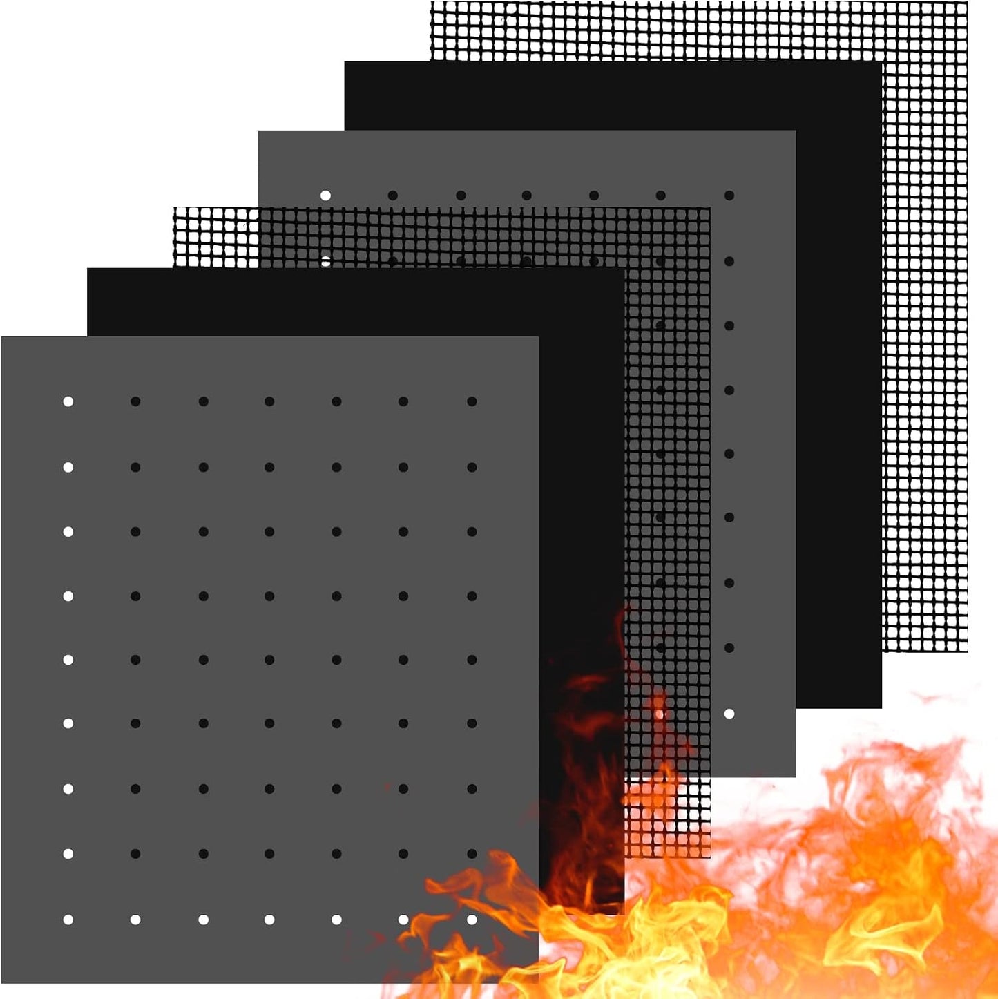 6 Pack Reusable Liners for Toaster Oven Non Stick Fryer Mat and Air Fryer Oven Liners Easy to Clean Toaster Mat Compatible with Cuisinart, Ninja Microwave(9 x 11 Inch)