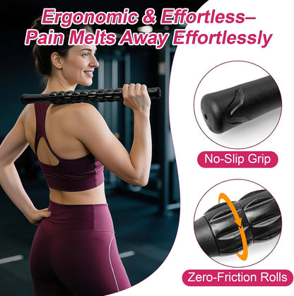 Massage Roller, Muscle Roller Stick, Neck Massager Roller, Therapy Stick for Legs, Calf, Thigh, Lipo Roller for Muscle Relief, Massage Rolling Pin for Trigger Points, Help Sore Muscle Recovery