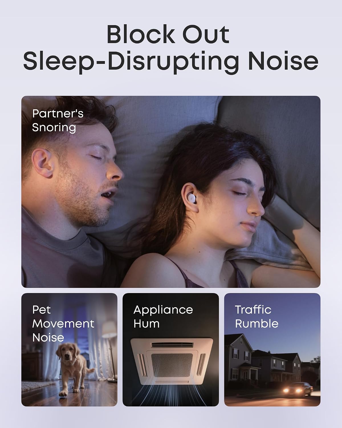 Soundcore Sleep A30 Special by Anker, Noise Reduction Sleep Earbuds | Noise Reduction, Adaptive Snore Masking, Ultra Comfort for Side Sleepers, Vast Sleep Audio, 8-10H Playtime, Sleep Headphones
