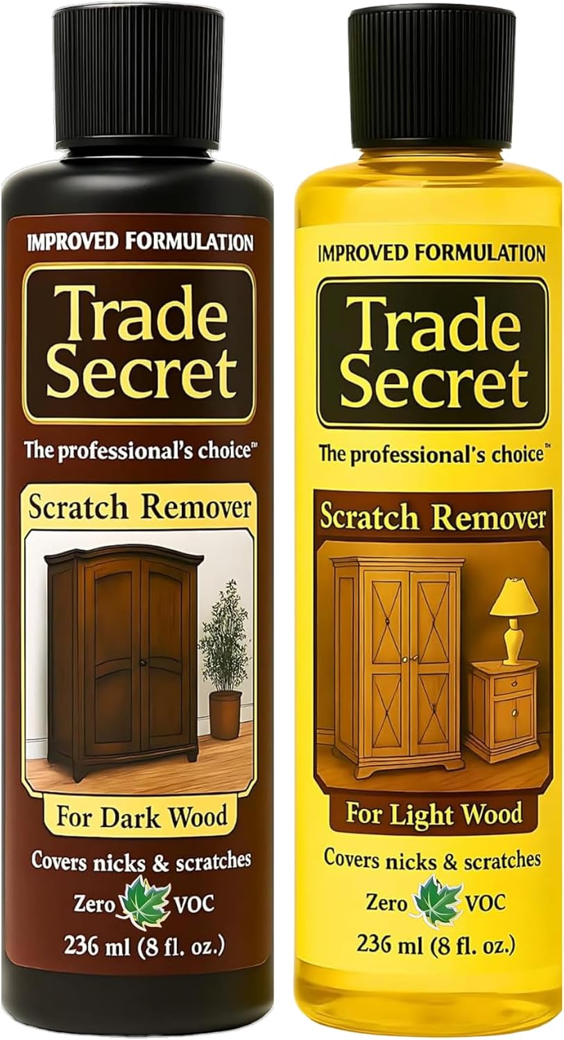 Trade Secret Scratch Concealer for Dark Wood Furniture & Floors – Dark Brown Shade Stain Covers Nicks, Scuffs, Dog & Cat Scratches, Minor Defects – Real Wood Only