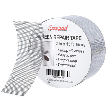 Secopad 2" x 420" (35FT) Screen Repair Tape, Screen Repair Kit, Black | Window Screen Patch, Quick Repair, Strong Adhesive, Easy to Use, For Mesh Window & Door, Cuttable Fiberglass, No Tools Needed