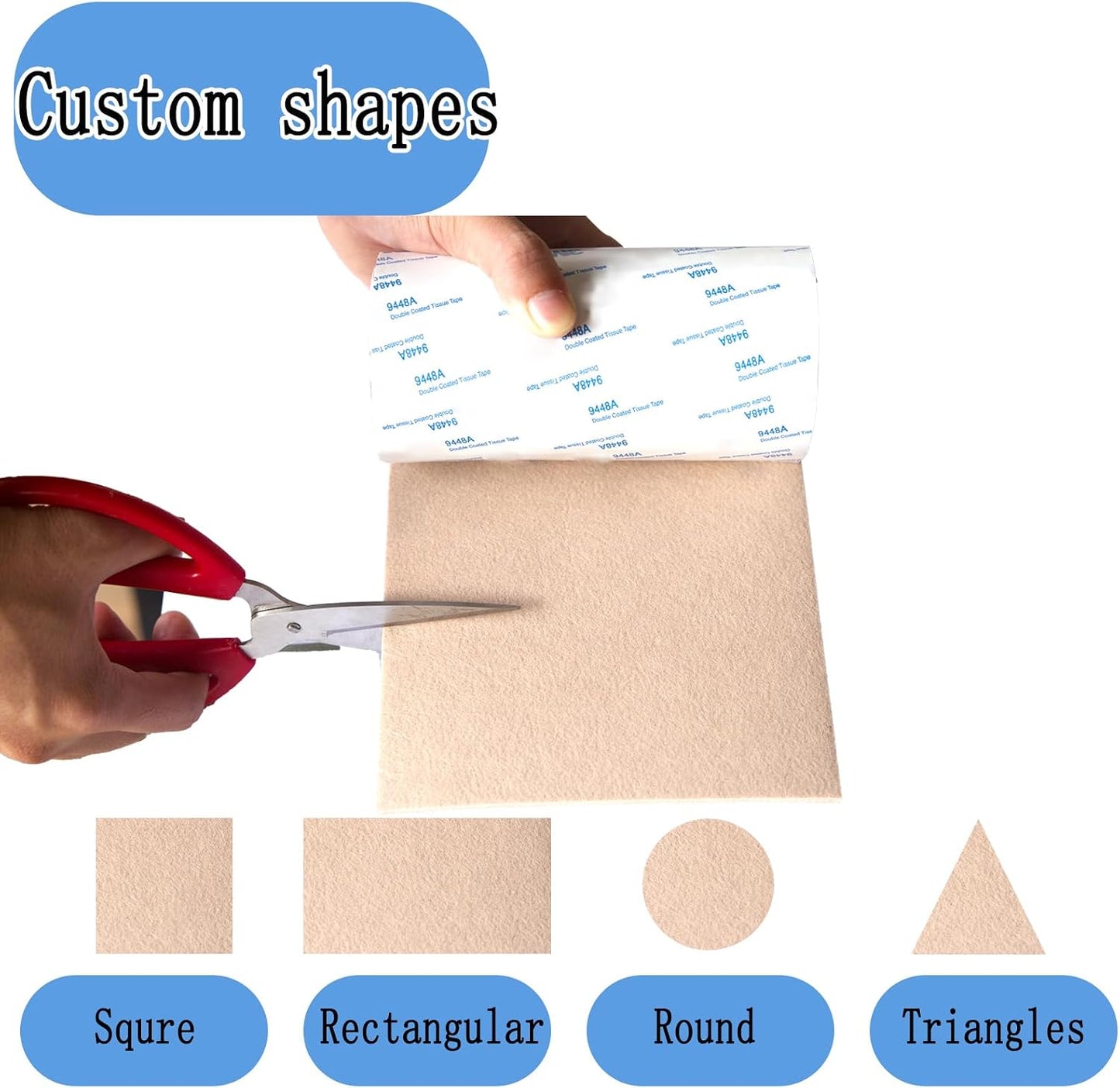 Cuttable Felt Furniture Pads with Sticky Backing,40x4 inch Self Adhesive Felt Sheets,Heavy Duty Felts Strip Roll Felts Tape Protect Hardwood Floors No Scratches No Noise