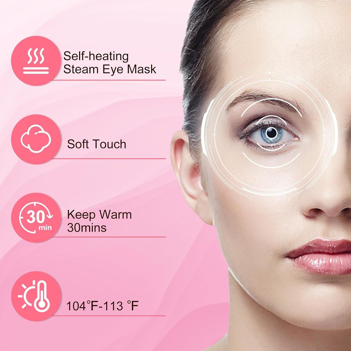 XPCARE 48 Pack Steam Eye Mask Disposable for Dry Eyes Cornea Care-Unscented