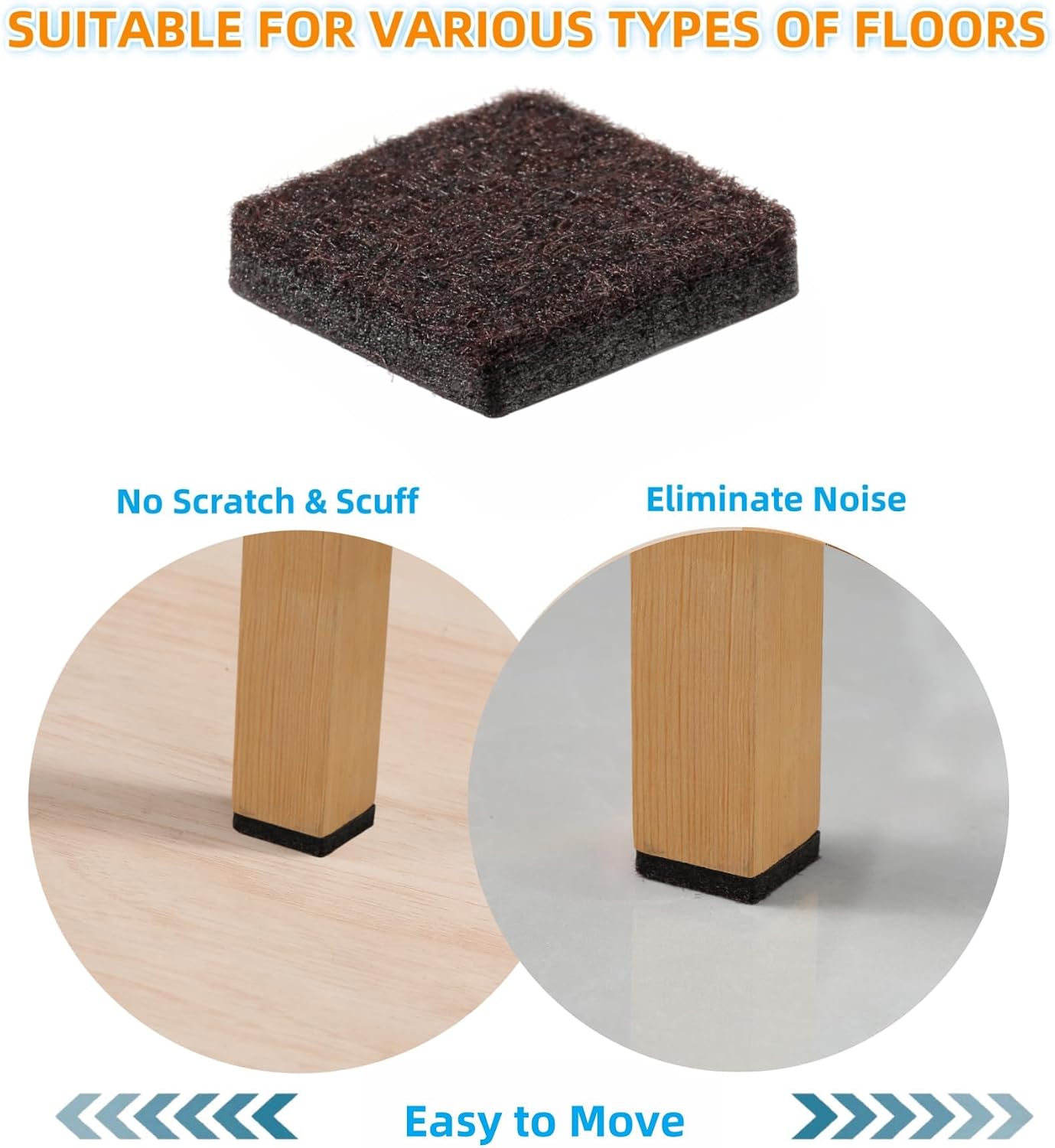 Felt Pads Small 3/8" Felt Pads for Cabinet Doors Bumpers, Cabinet Cushion Dots Felt Cabinet Door Stops, Self Adhesive Thick Bumper Pads to Protect Surfaces -Anti Scratch 234 Pcs Round Brown