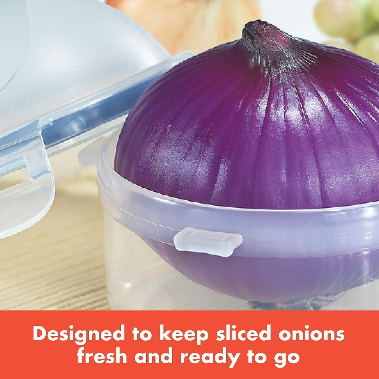 LocknLock Easy Essentials Food Storage lids/Airtight containers, BPA Free, Onion-10 oz, Clear