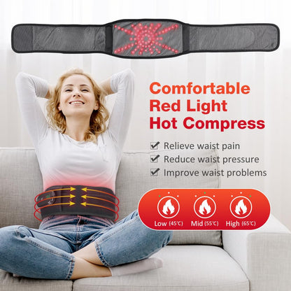NORTHERN BROTHERS Cordless Heating Pad for Back Pain Relief with Vibration, Heated Waist Belt Wrap for Lower Back & Period Cramps, 5000mAh, 3 Heat & 3 Vibration Modes, Adjustable up to 58", Black