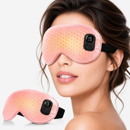 Cordless Heated Eye Mask-4 Heat Levels & 4 Timers Heated Eye Mask Rechargeable for Dry Eyes Warm Compress for Eyes Home Office Travel Sleep Soft Adjustable Portable Eye Mask Gift for Women Men